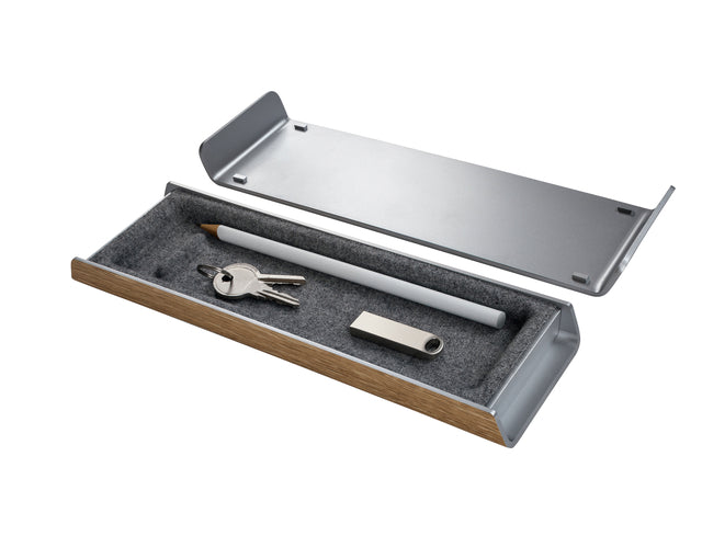 Pennenbak Sigel Smartstyle 24x7.5x2.25cm zilvergrijs/hout