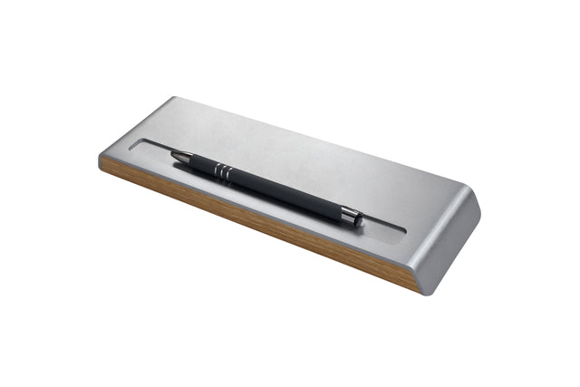 Pennenbak Sigel Smartstyle 24x7.5x2.25cm zilvergrijs/hout