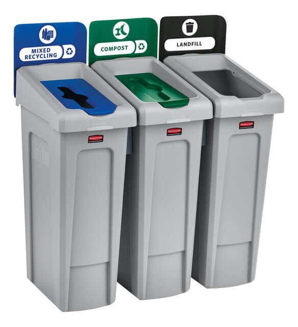 Afvalcontainer Slim Jim Recyclestation starterset grijs