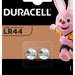 Batterij Duracell knoopcel 2xLR44 alkaline Ø11,6mm 2 stuks