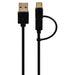 Kabel Hama USB Micro-A + USB-C adapter 2.0 1 meter zwart