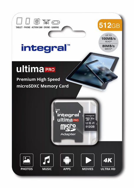 Geheugenkaart Integral microSDXC V30 512GB