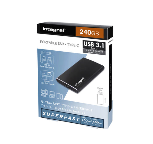 Harddisk Integral SSD extern USB-C 3.1 240GB