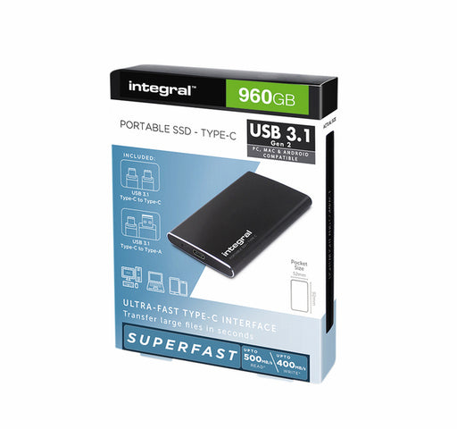 Harddisk Integral SSD extern USB-C 3.1 960GB