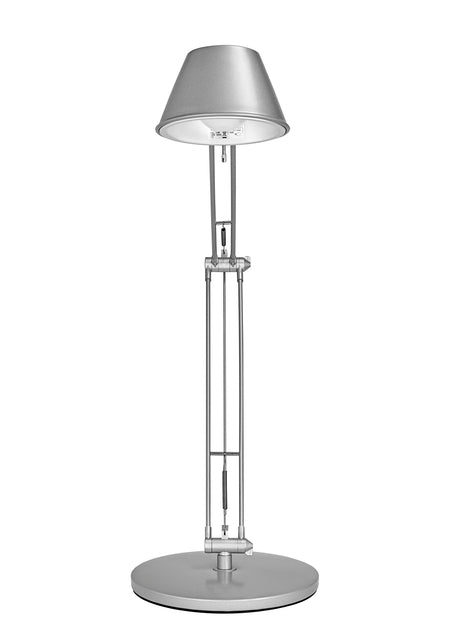 Bureaulamp MAUL Rock incl. spaarlamp voet zilvergrijs