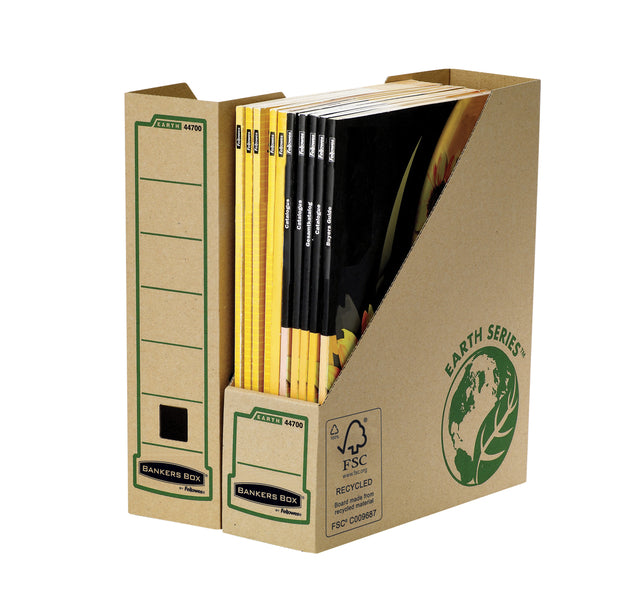Tijdschriftcassette Bankers Box Earth A4 80mm bruin (per 20 stuks)