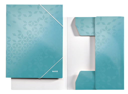 Elastomap Leitz WOW 3-kleps A4 karton ijsblauw (per 10 stuks)