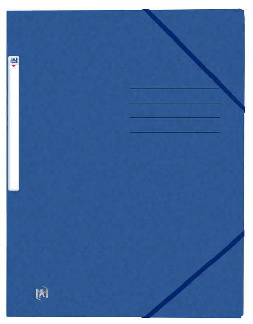Elastomap Oxford Top File+ A4 3 kleppen 390gr blauw (per 10 stuks)