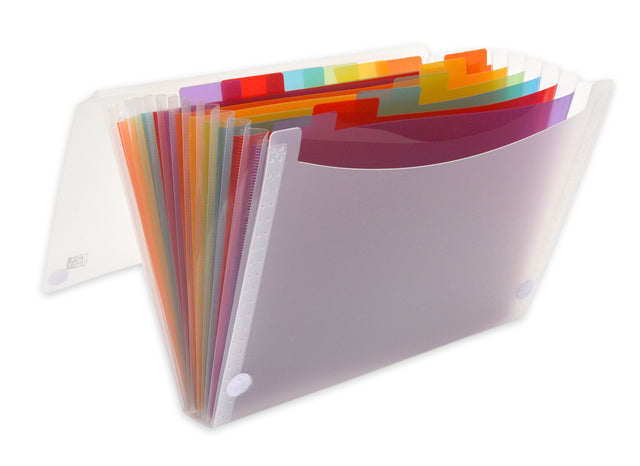 Projectmap Oxford Tahiti A4 12 vakken PP transparant