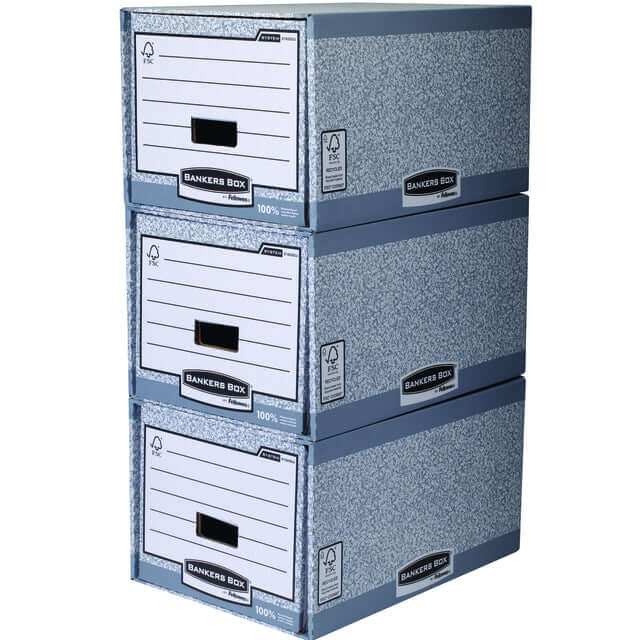 Archieflade Bankers Box A4 System A4 grijs (per 5 stuks)