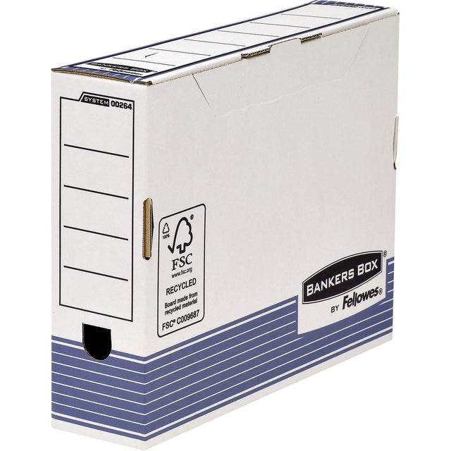 Archiefdoos Bankers Box System A4 80mm wit blauw (per 10 stuks)