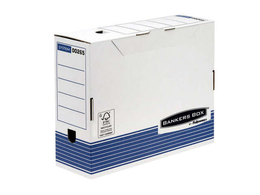 Archiefdoos Bankers Box System A4 100mm wit blauw (per 10 stuks)