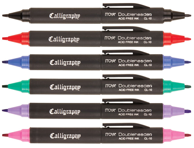 Kalligrafiepen Itoya CL10 1.5 én 3.0mm penpunt groen (per 12 stuks)