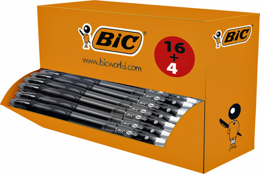 Gelschrijver Bic Gelocity 0,3mm zwart doos à 16 stuks + 4 gratis