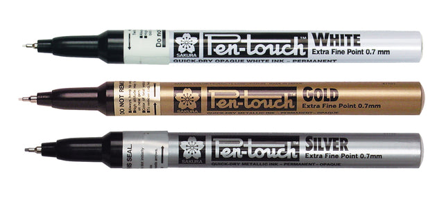 Viltstift Sakura pen-touch EF zilver 1-2mm (per 12 stuks)