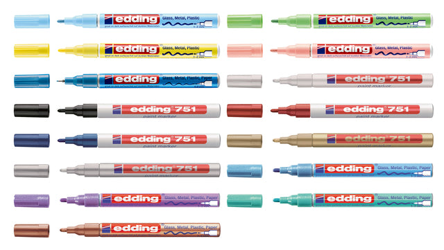 Viltstift Edding 751 lakmarker rond pastel blauw 1-2mm (per 10 stuks)