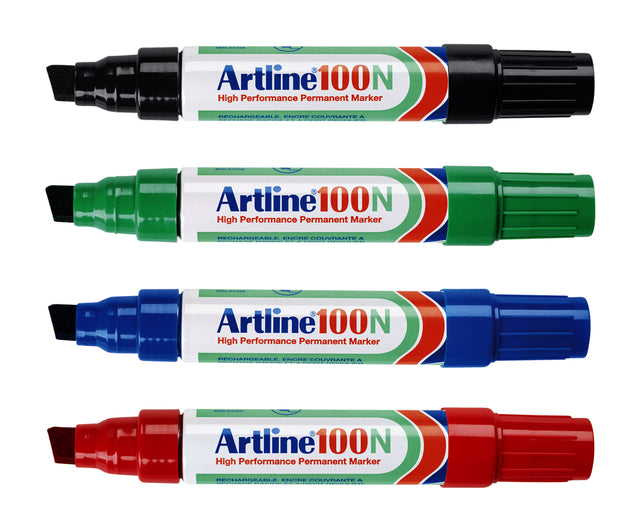 Viltstift Artline 100 schuin 7.5-12mm zwart (per 12 stuks)
