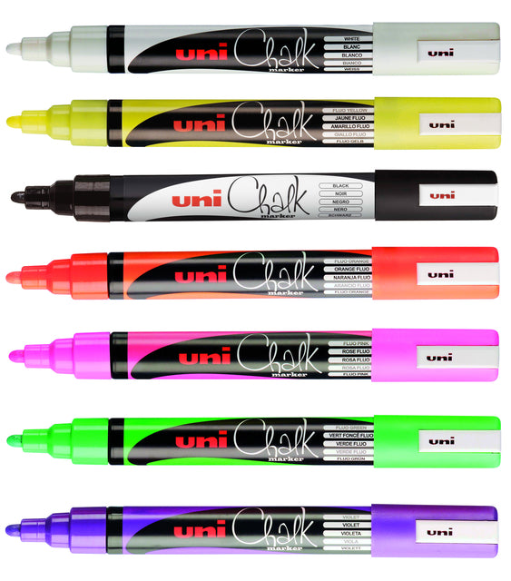 Krijtstift Uni-ball Chalk rond fluo groen