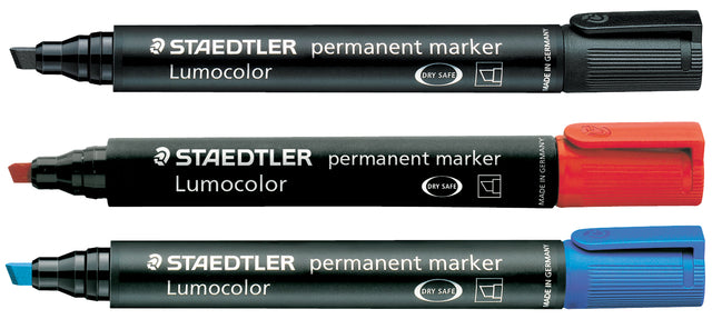 Viltstift Staedtler Lumocolor 350 permanent schuin rood (per 10 stuks)