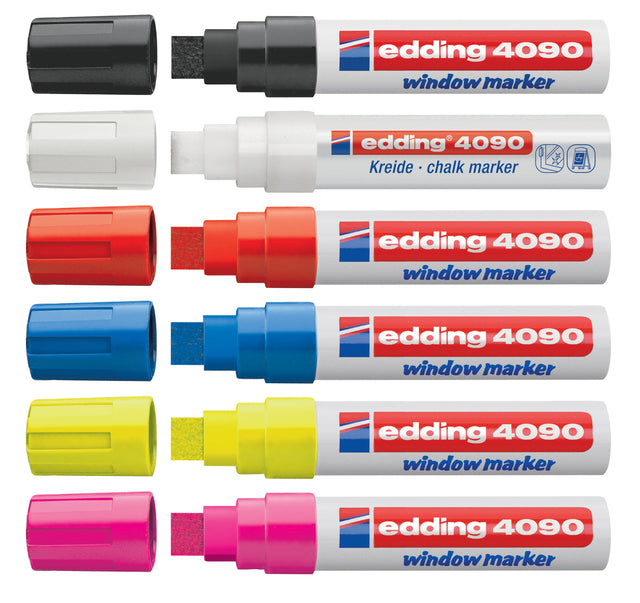 Viltstift edding 4090 window schuin neonroze 4-15mm blister
