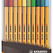 Fineliner STABILO point 88 ColorParade antraciet/oranje etui à 20 kleuren