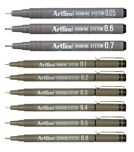 Fineliner Artline 0.6mm zwart (per 12 stuks)