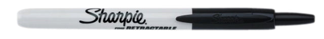 Viltstift Sharpie rond 0.9mm drukknop zwart blister à 1 stuk