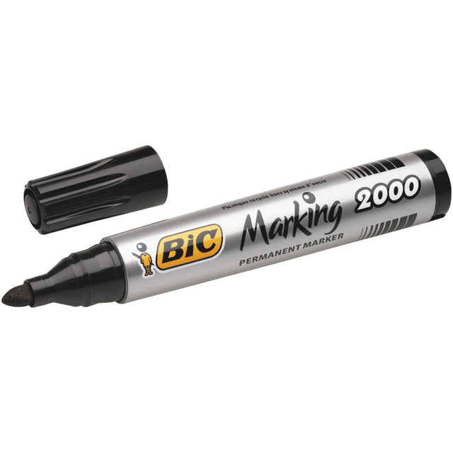 Viltstift Bic 2000 rond zwart 1.7mm (per 12 stuks)