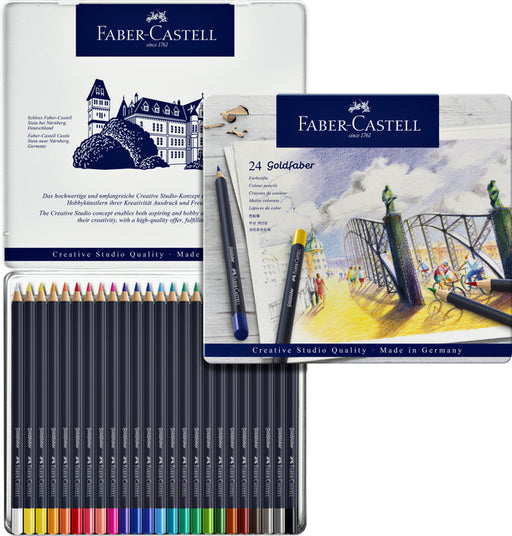Kleurpotloden Faber-Castell Goldfaber blik à 24 stuks assorti