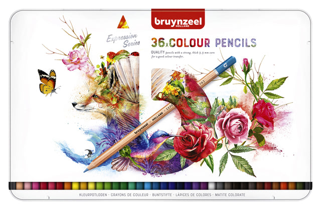 Kleurpotloden Bruynzeel Expression colour blik à 36 stuks assorti
