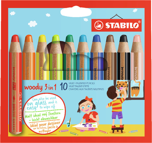 Kleurpotloden STABILO Woody 880/10 etui à 10 kleuren