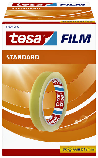 Plakband Tesa film standaard 19mmx66m (per 8 stuks)