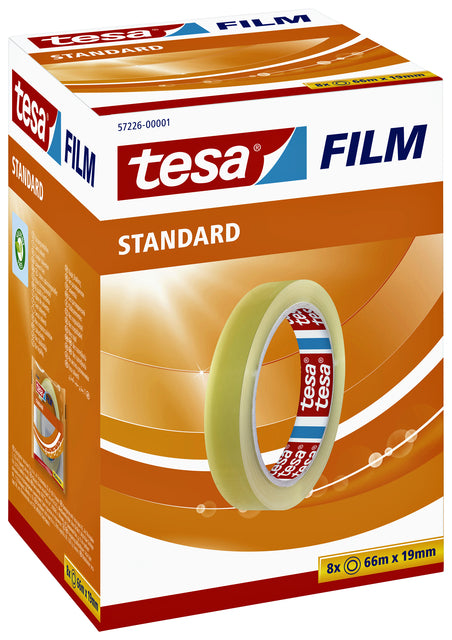 Plakband Tesa film standaard 19mmx66m (per 8 stuks)