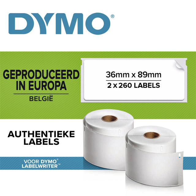 Etiket Dymo 99012 labelwriter 36x89mm adreslabel 520stuks