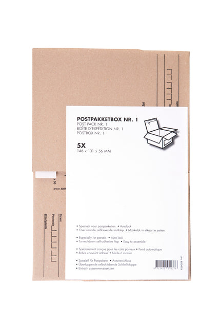 Postpakketbox IEZZY 1 146x131x56mm bruin (per 5 stuks)