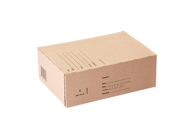 Postpakketbox IEZZY 3 240x170x80mm bruin (per 5 stuks)
