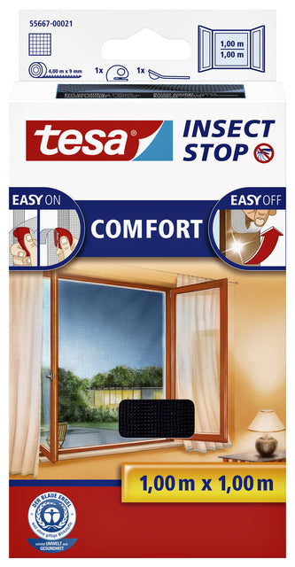 Insectenhor Tesa 55667 voor raam 1x1m zwart