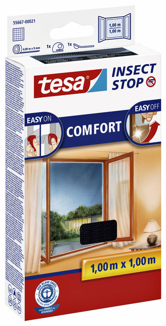 Insectenhor Tesa 55667 voor raam 1x1m zwart