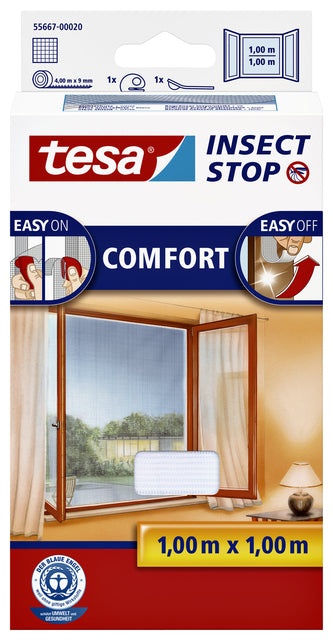 Insectenhor Tesa 55667 voor raam 1x1m wit