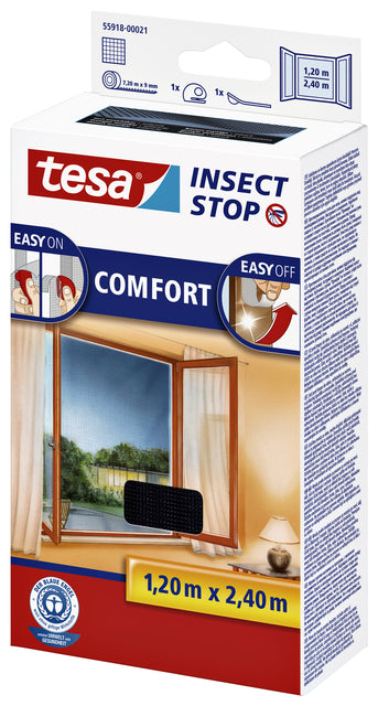 Insectenhor Tesa 55918 voor raam 1,2x2,4m zwart