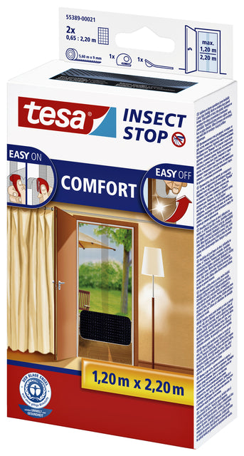 Insectenhor Tesa 55389 voor deur 1,2x2,2m zwart