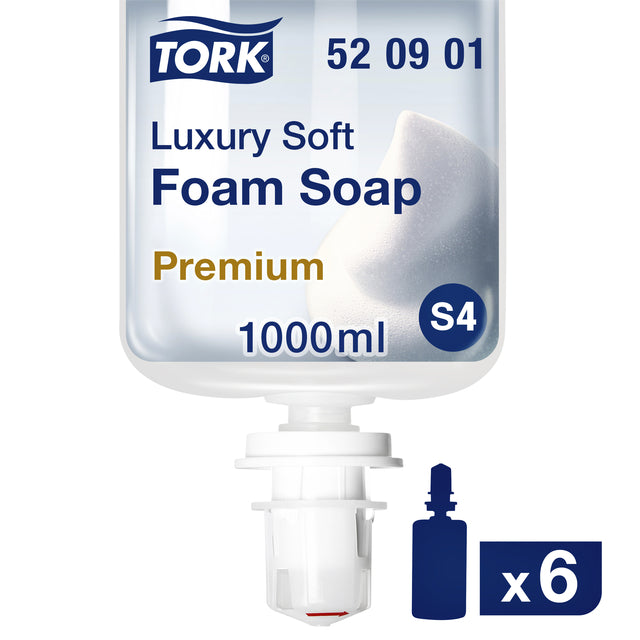 Handzeep Tork S4 foam luxe zacht geparfumeerd 1000ml 520901 (per 6 stuks)