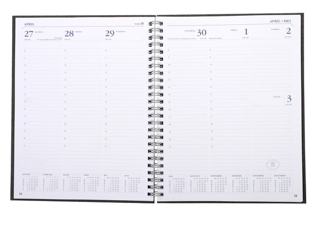 Agenda 2023 Ryam Weekplan Wire-o 7dagen/2pagina's zwart
