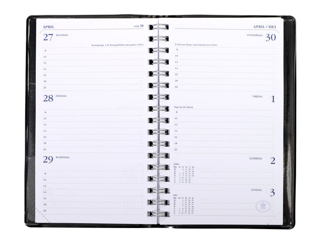 Agenda 2023 Ryam Memoplan 7 Suprema ringplastic 7dagen/2pagina's zwart