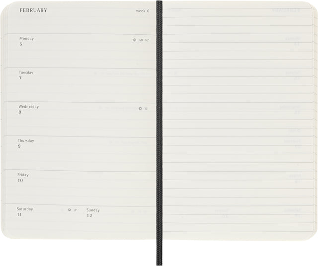 Agenda notitieboek 2023 Moleskine 12mnd Pocket soft cover zwart