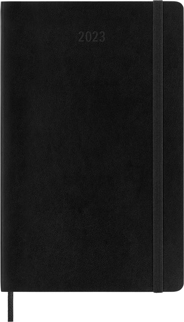 Agenda notitieboek 2023 Moleskine 12mnd Large soft cover zwart