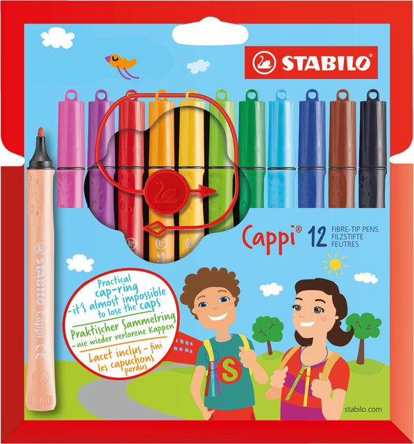 Viltstift STABILO Cappi 168 etui à 12 kleuren