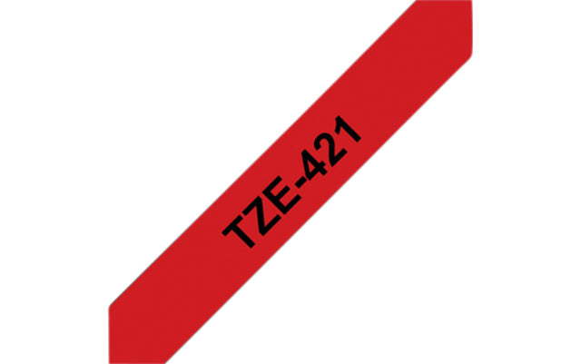 Labeltape Brother P-touch TZE-421 9mm zwart op rood