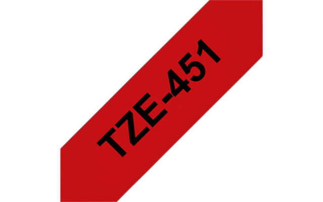 Labeltape Brother P-touch TZE-451 24mm zwart op rood
