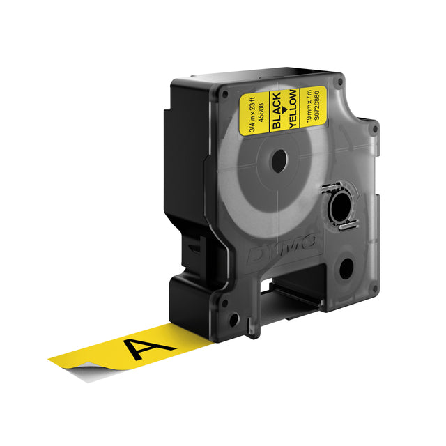 Labeltape Dymo 45808 D1 720880 19mmx7m zwart op geel